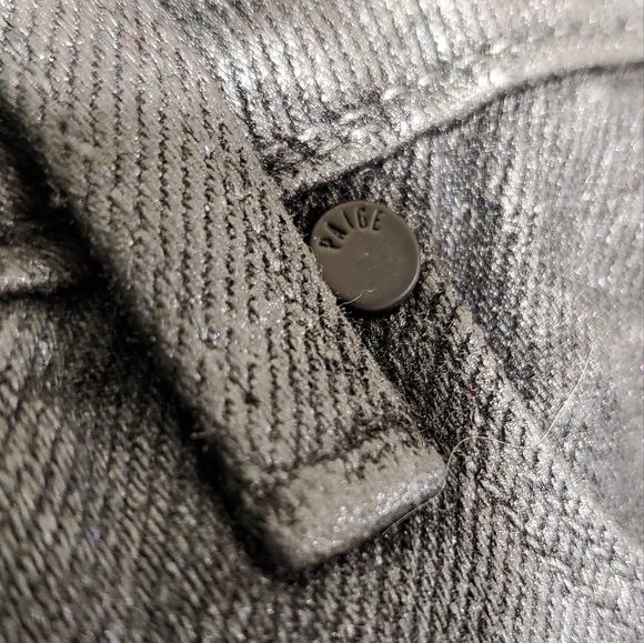 Paige | Women Black Pearlized Stone Coated High Rise Mini Skirt US31 - Picture 11 of 14